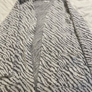 Zebra fuzzy like hairy Maurice’s sweater size medium